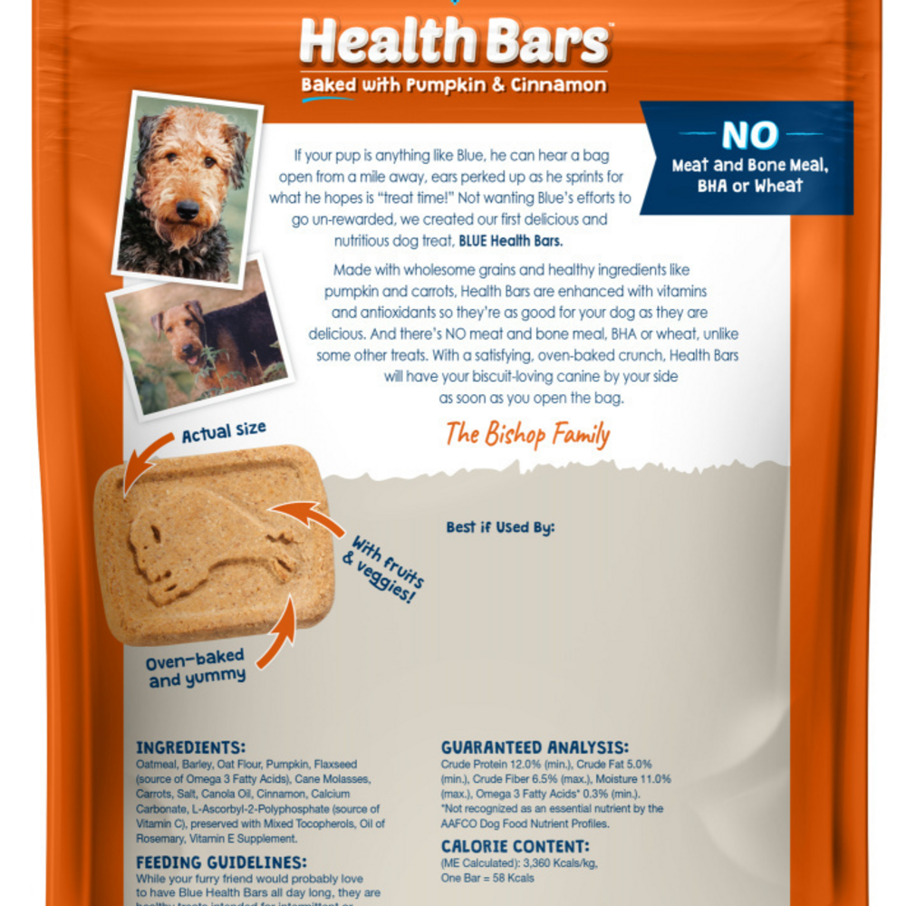 
                  
                    Blue Health Bars Baked With Pumpkin & Cinnamon Dog Treats
                  
                