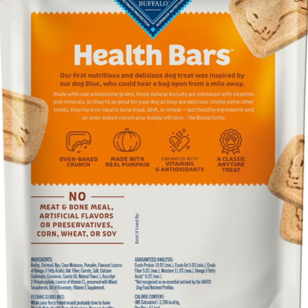Blue Health Bars Baked With Pumpkin & Cinnamon Dog Treats