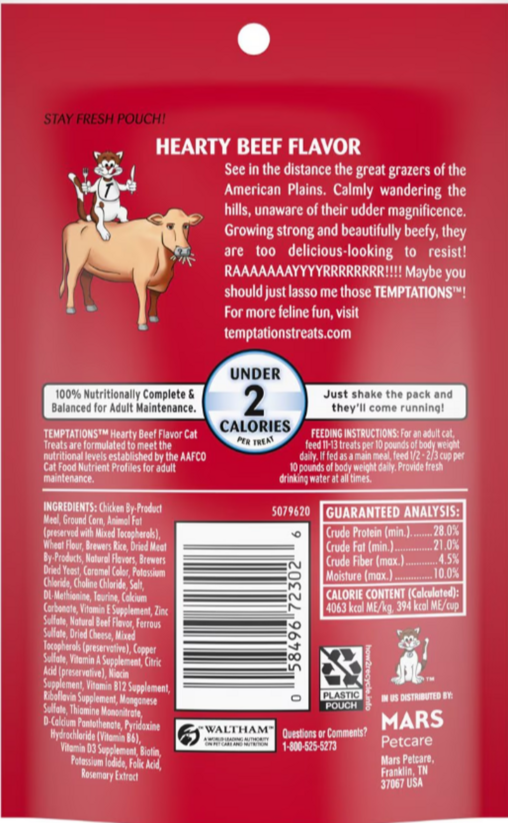 Temptations Hearty Beef Cat Treats