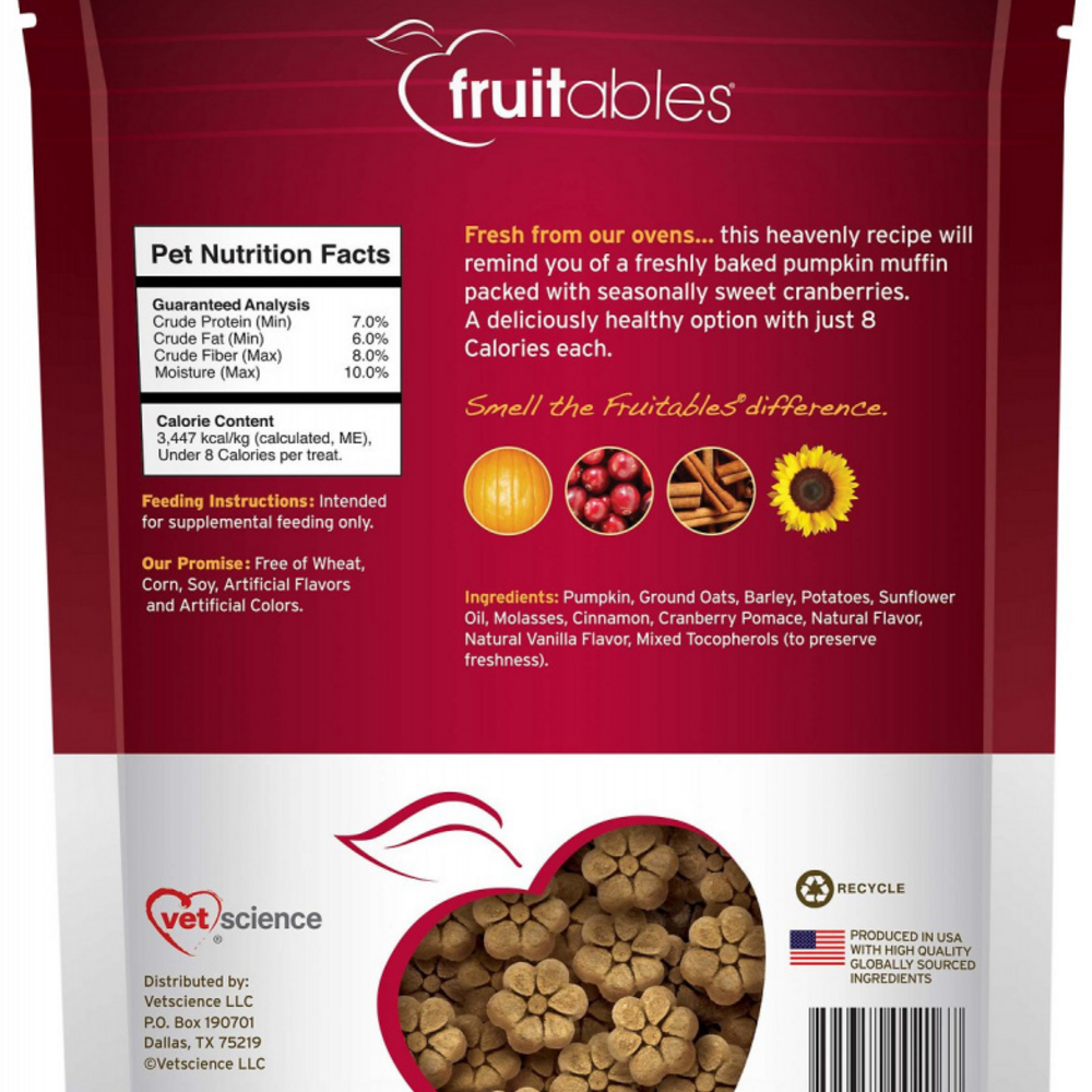 Fruitables Crunchy Pumpkin & Cranberry Dog Treats