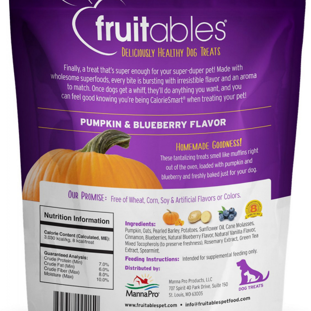 Fruitables Pumpkin & Blueberry Flavor Crunchy Dog Treats