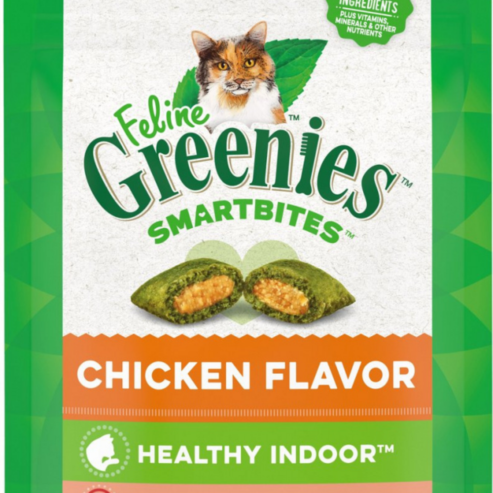 
                  
                    Greenies Feline SmartBites Healthy Indoor Natural Chicken Flavor Soft & Crunchy Adult Cat Treats
                  
                