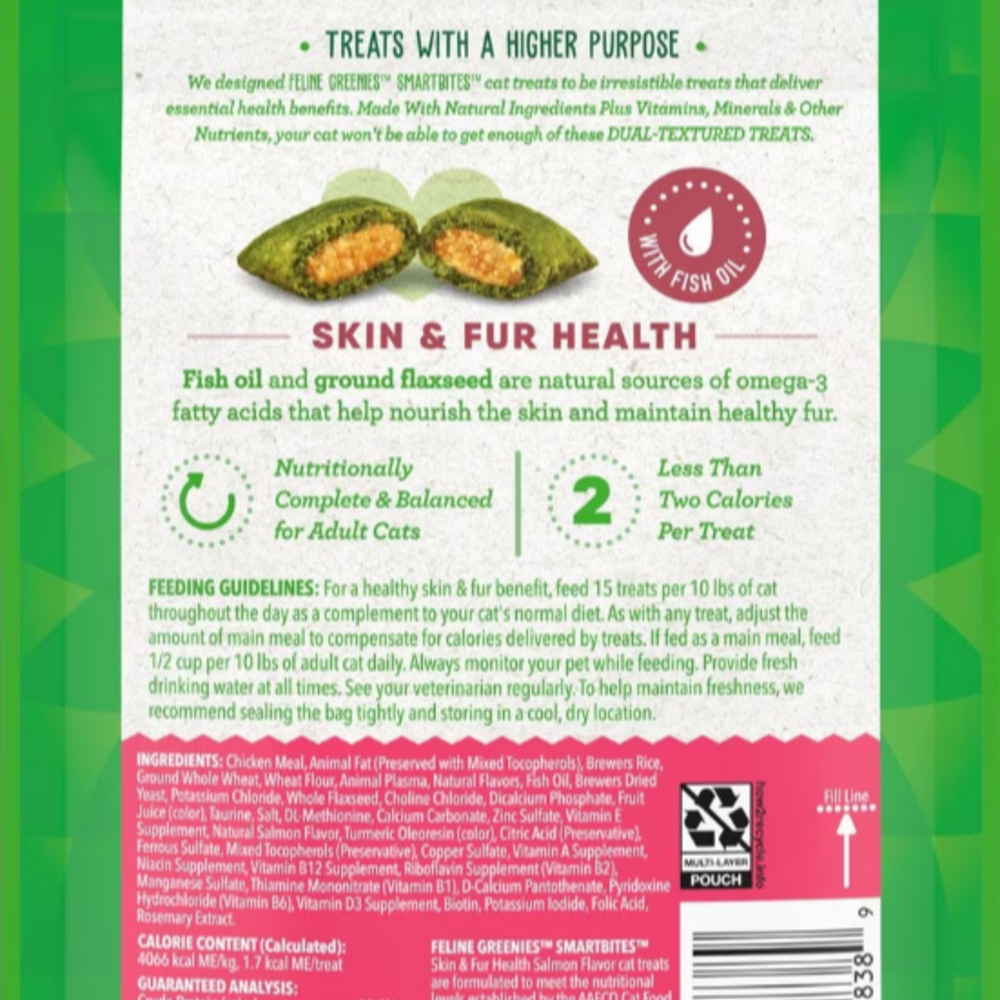 
                  
                    Greenies Smartbites Skin and Fur Salmon Cat Treats
                  
                