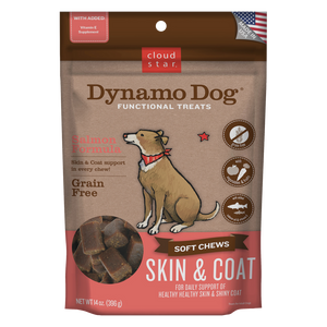 Cloud Star Dynamo Dog Functional Soft Chews Skin and Coat Salmon Dog Treats