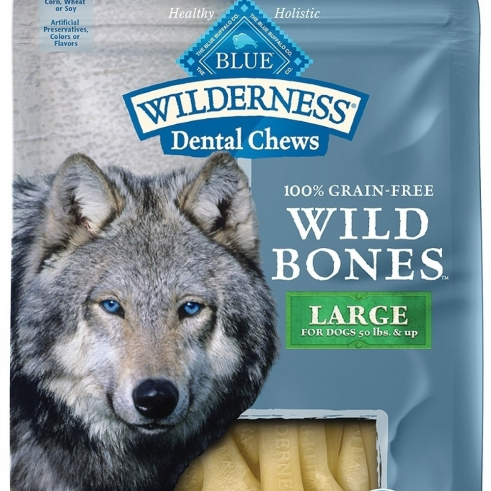 Blue Buffalo Wilderness Wild Bones Dental Chews Large Size for Dogs