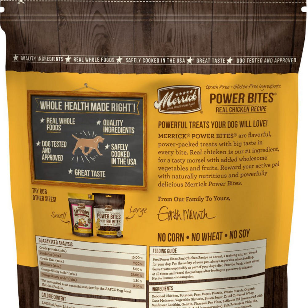 
                  
                    Merrick Power Bites Grain Free Chicken Recipe Dog Treats
                  
                