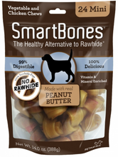 Load image into Gallery viewer, SmartBones Mini Peanut Butter Chew Bones Dog Treats