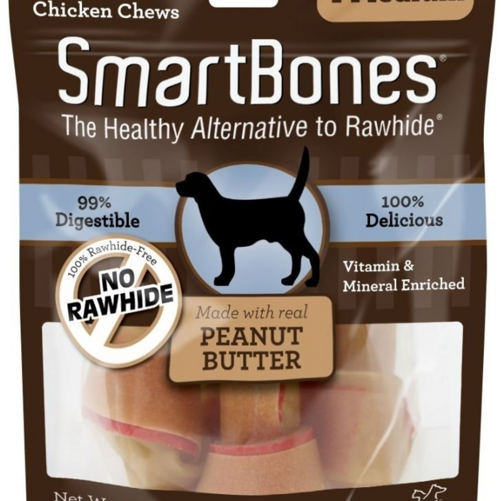 Smartbones Medium Peanut Butter Chew Bones Dog Treats