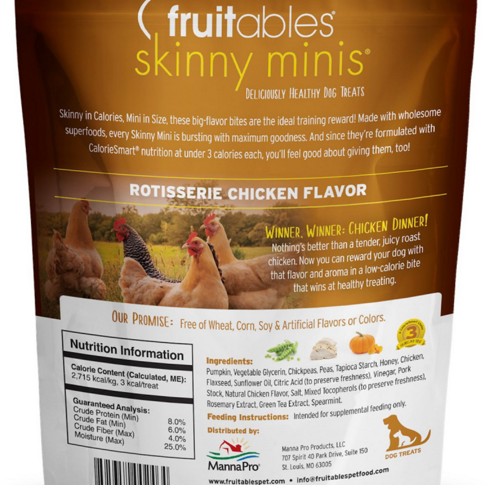 Fruitables Skinny Minis Rotisserie Chicken Flavor Soft & Chewy Dog Treats