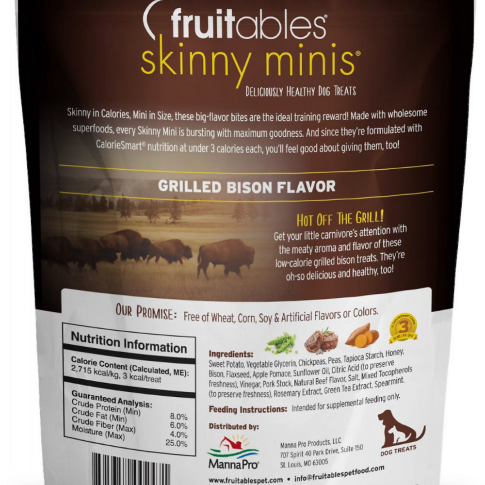 Fruitables Skinny Minis Grilled Bison Flavor Soft & Chewy Dog Treats