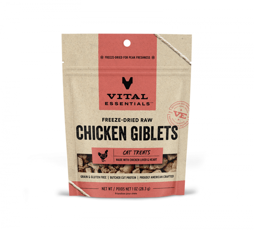 Vital Essentials Vital Cat Freeze Dried Grain Free Chicken Giblets Cat Treats