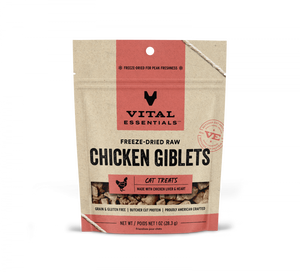 Vital Essentials Vital Cat Freeze Dried Grain Free Chicken Giblets Cat Treats