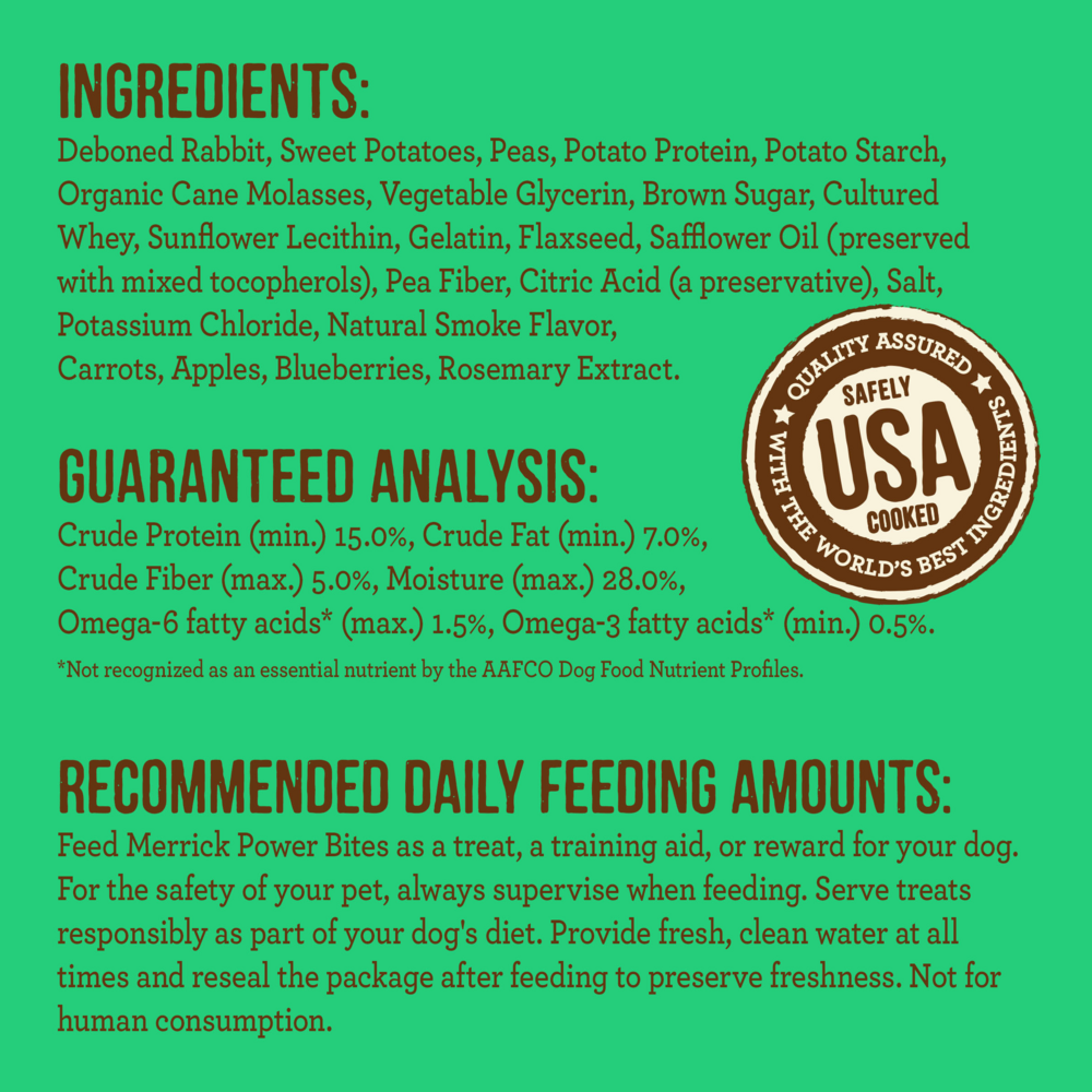 
                  
                    Merrick Power Bites Grain Free Rabbit Recipe Dog Treats
                  
                