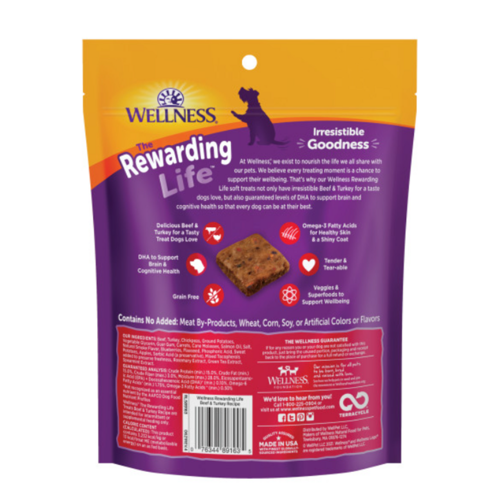 
                  
                    Wellness Natural Grain Free Rewarding Life Beef & Turkey Dog Treats
                  
                