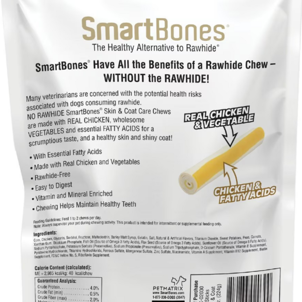 SmartBones Skin & Coat Care Chicken Chews Dog Treats