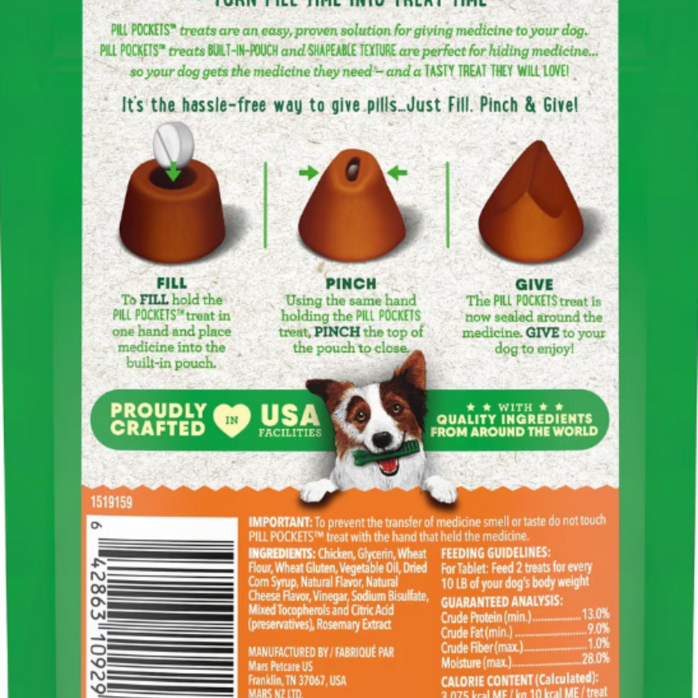 Greenies Pill Pockets Canine Cheese Flavor Dog Treats