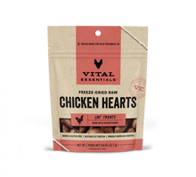 Load image into Gallery viewer, Vital Essentials Freeze Dried Grain Free Chicken Hearts Limited Ingredient Cat Treats