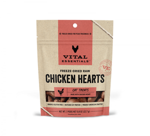 Vital Essentials Freeze Dried Grain Free Chicken Hearts Limited Ingredient Cat Treats