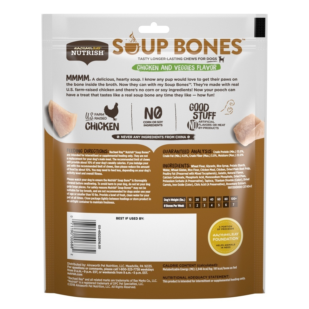 
                  
                    Rachael Ray Nutrish Soup Bones Chicken & Veggies Recipe Dog Treats
                  
                