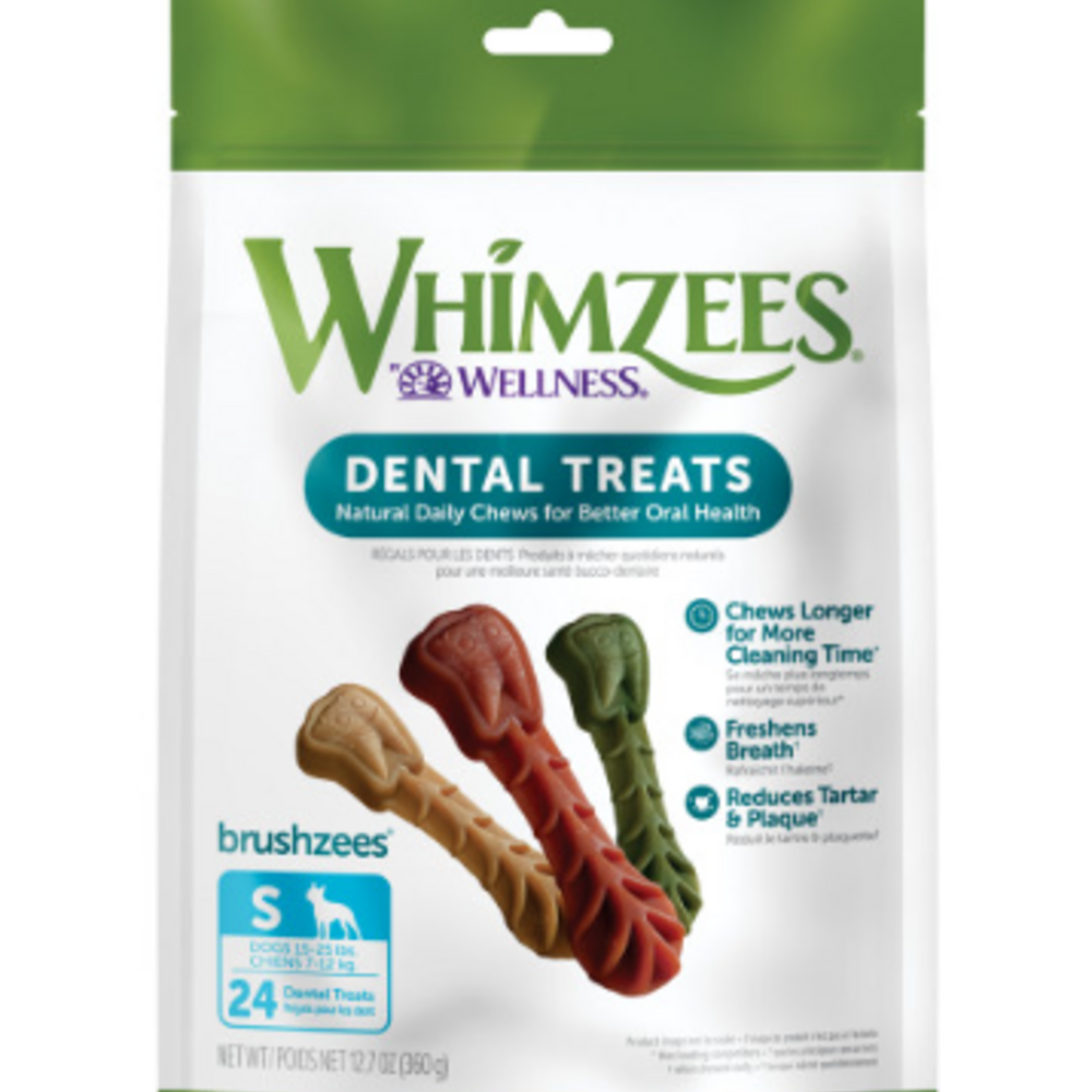 Whimzees Brushzees Natural Daily Dental Small Breed Dog Treats