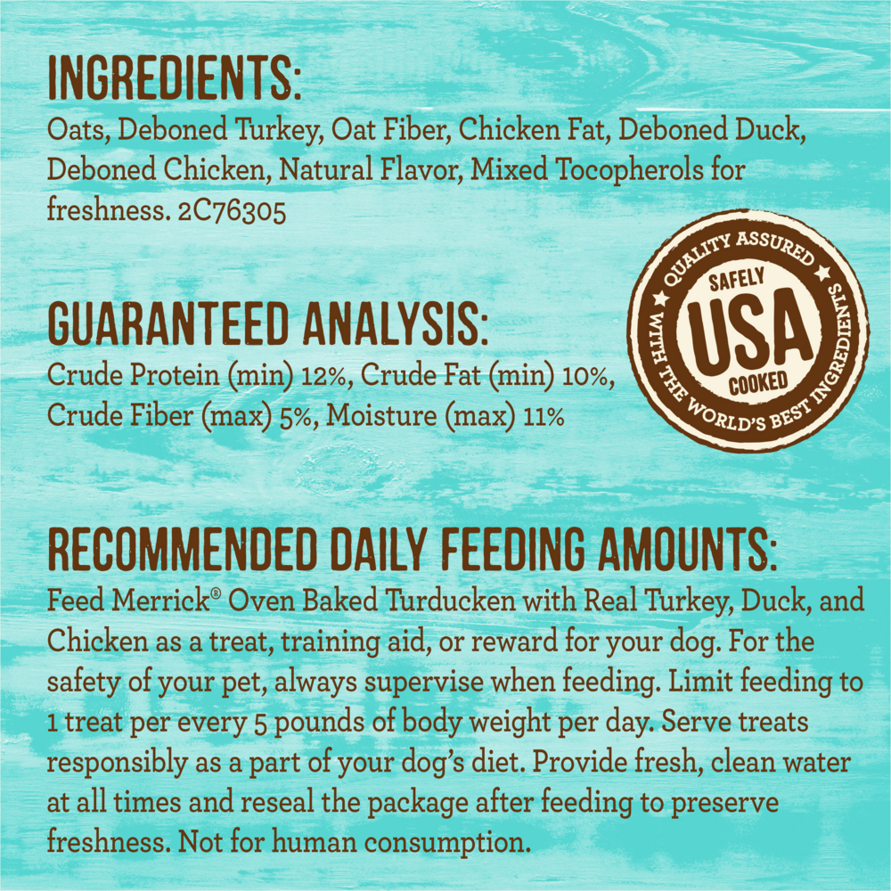 
                  
                    Merrick Oven Baked Turducken Turkey Duck & Chicken Dog Treats
                  
                