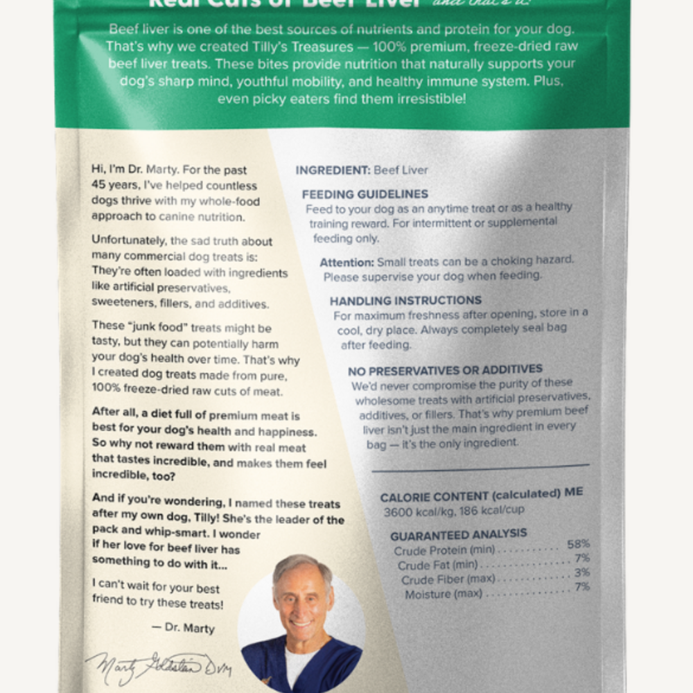 Dr. Marty Tilly's Treasures Beef Liver Dog Treat