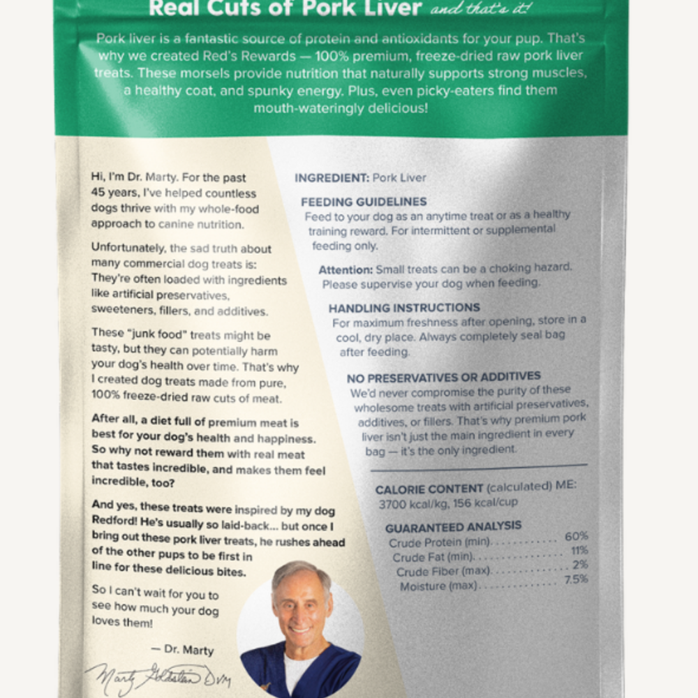 Dr. Marty Reds Rewards Pork Liver Dog Treat