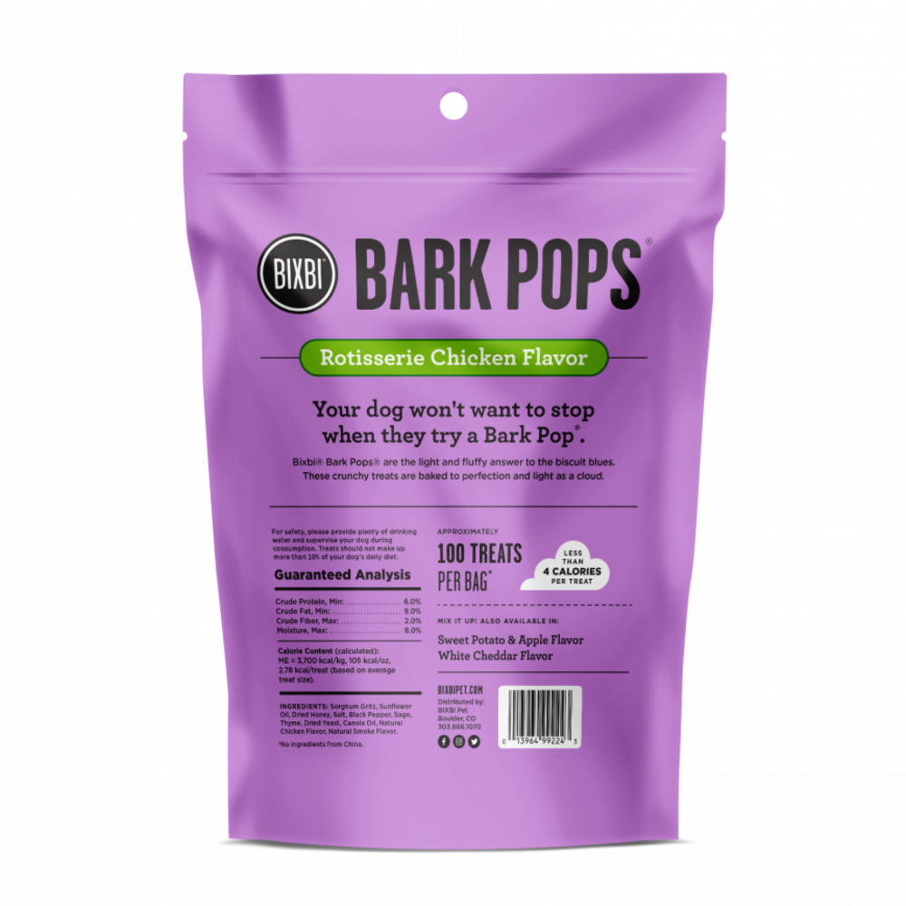 BIXBI Bark Pops Rotisserie Chicken Dog Treats