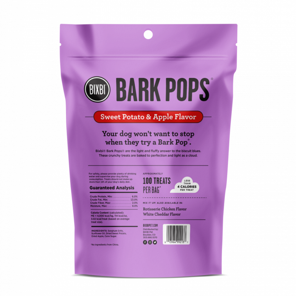 BIXBI Bark Pops Sweet Potato and Apple Dog Treats