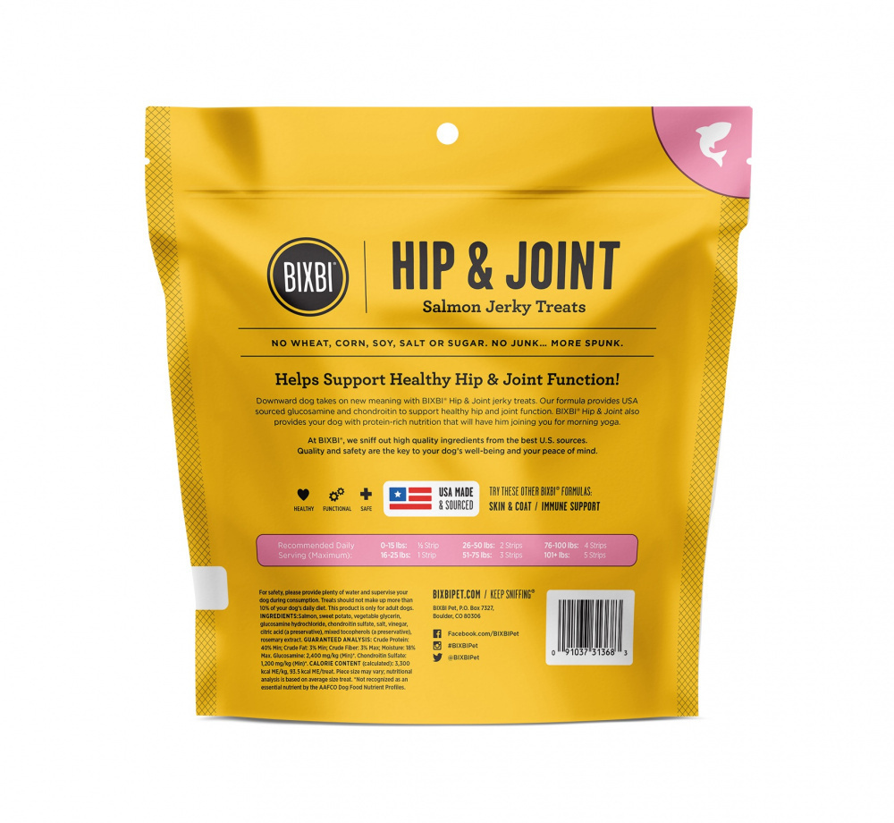 Bixbi Hip & Joint Salmon Jerky Dog Treats