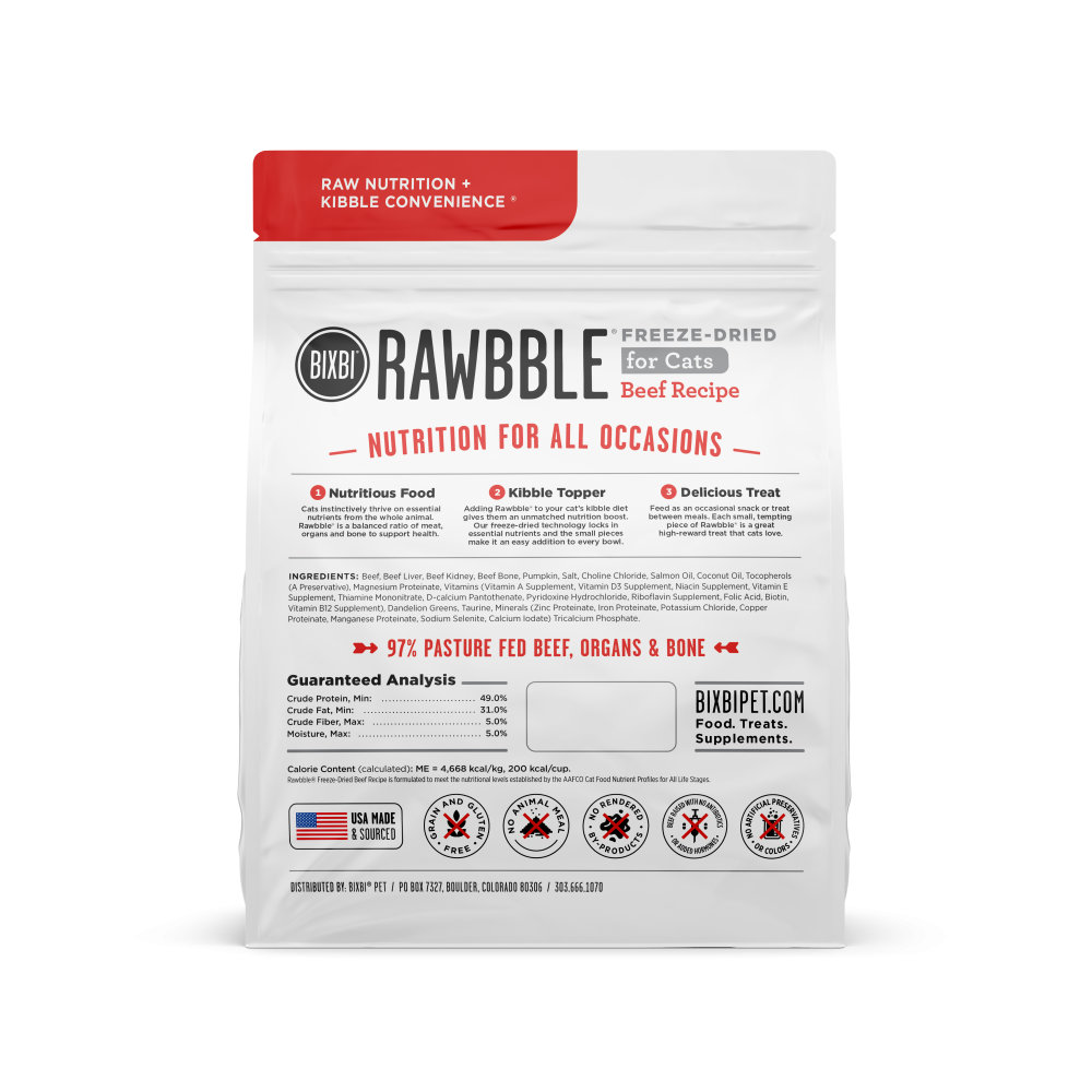 
                  
                    Bixbi Rawbble Beef Freeze Dried for Cats
                  
                