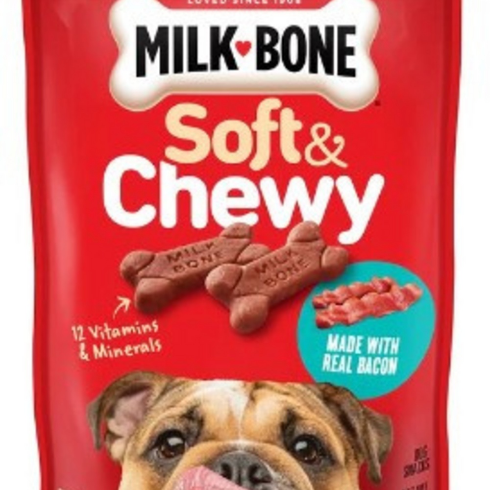 
                  
                    Milk-Bone Soft & Chewy Dog Treats Made With Real Bacon
                  
                