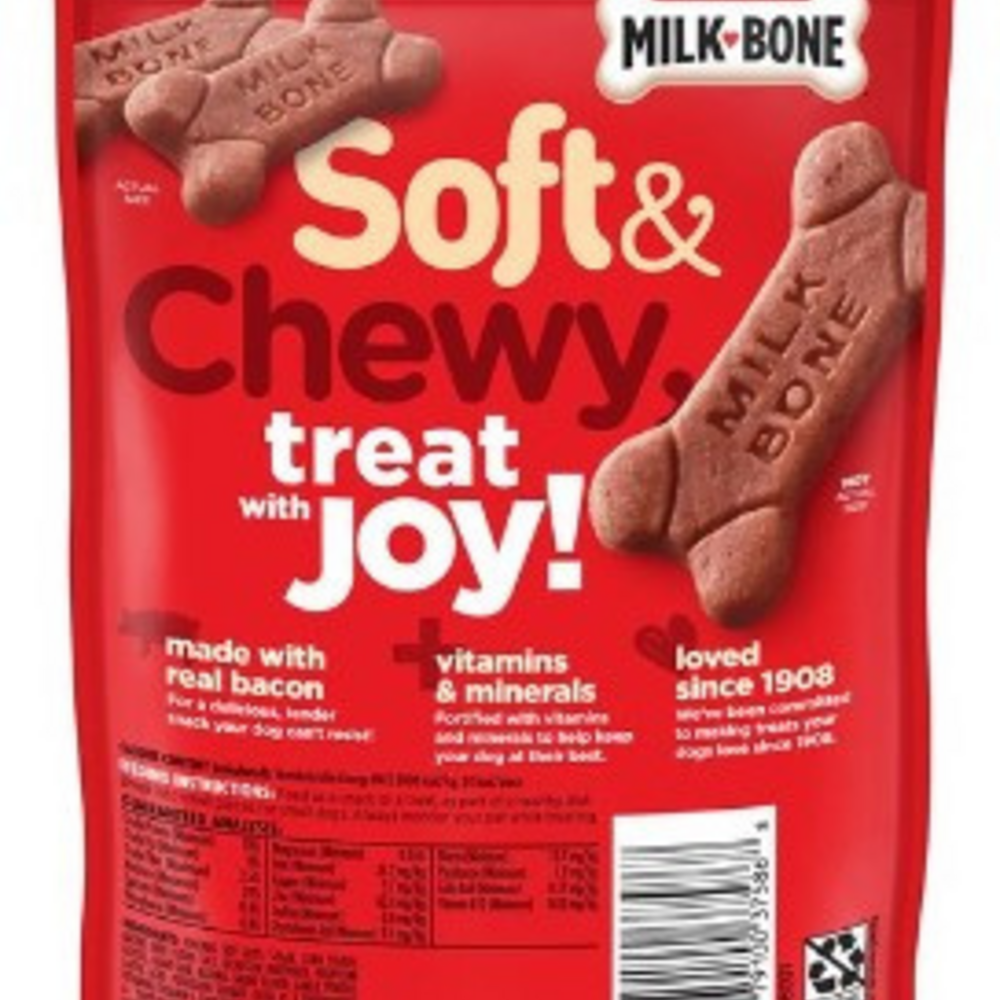 
                  
                    Milk-Bone Soft & Chewy Dog Treats Made With Real Bacon
                  
                