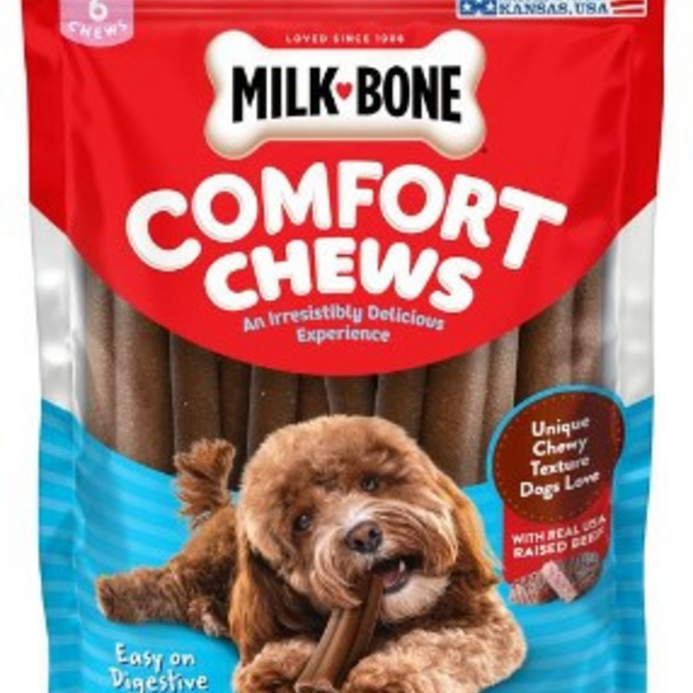 Milk-Bone Mini Comfort Chews, Dog Treats with Unique Chewy Texture and Real Beef