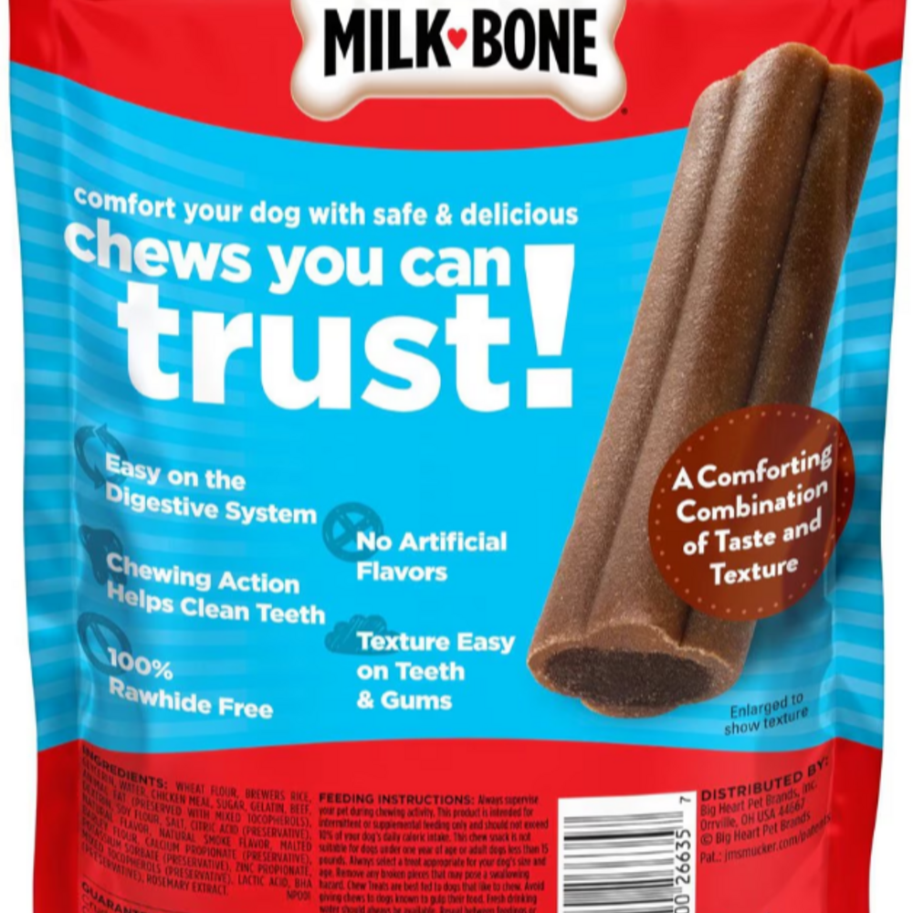 Milk-Bone Comfort Chews, Dog Treats with Unique Chewy Texture and Real Beef