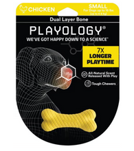 Load image into Gallery viewer, Playology Dual Layer Bone Chicken Scented Dog Toy