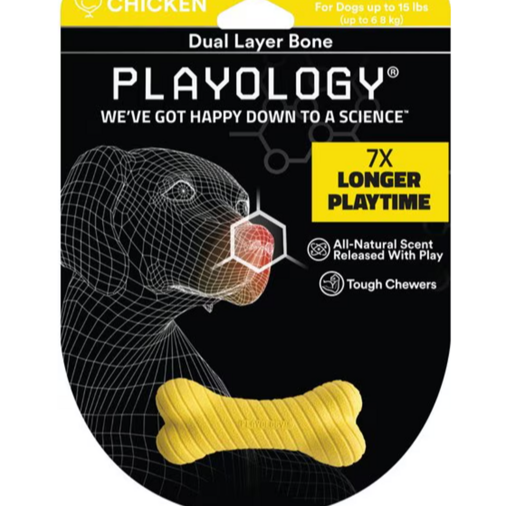 
                  
                    Playology Dual Layer Bone Chicken Scented Dog Toy
                  
                