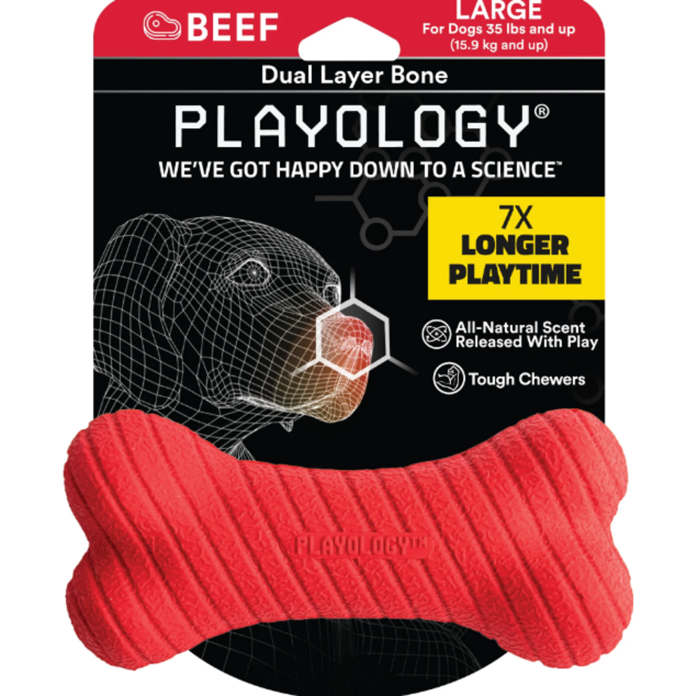 
                  
                    Playology Dual Layer Bone Beef Scented Dog Toy
                  
                