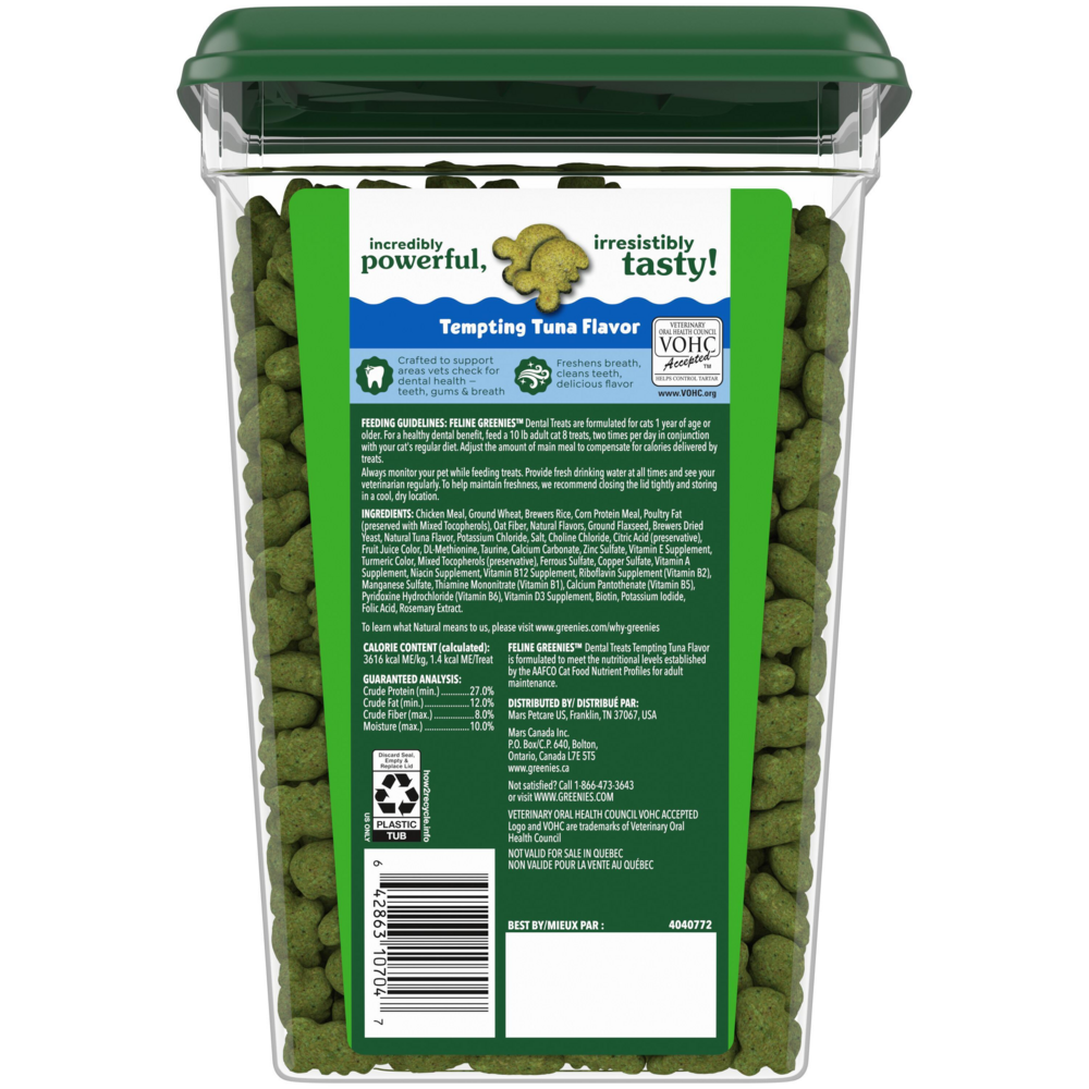 Greenies Feline Dental Tempting Tuna Flavor Cat Treats