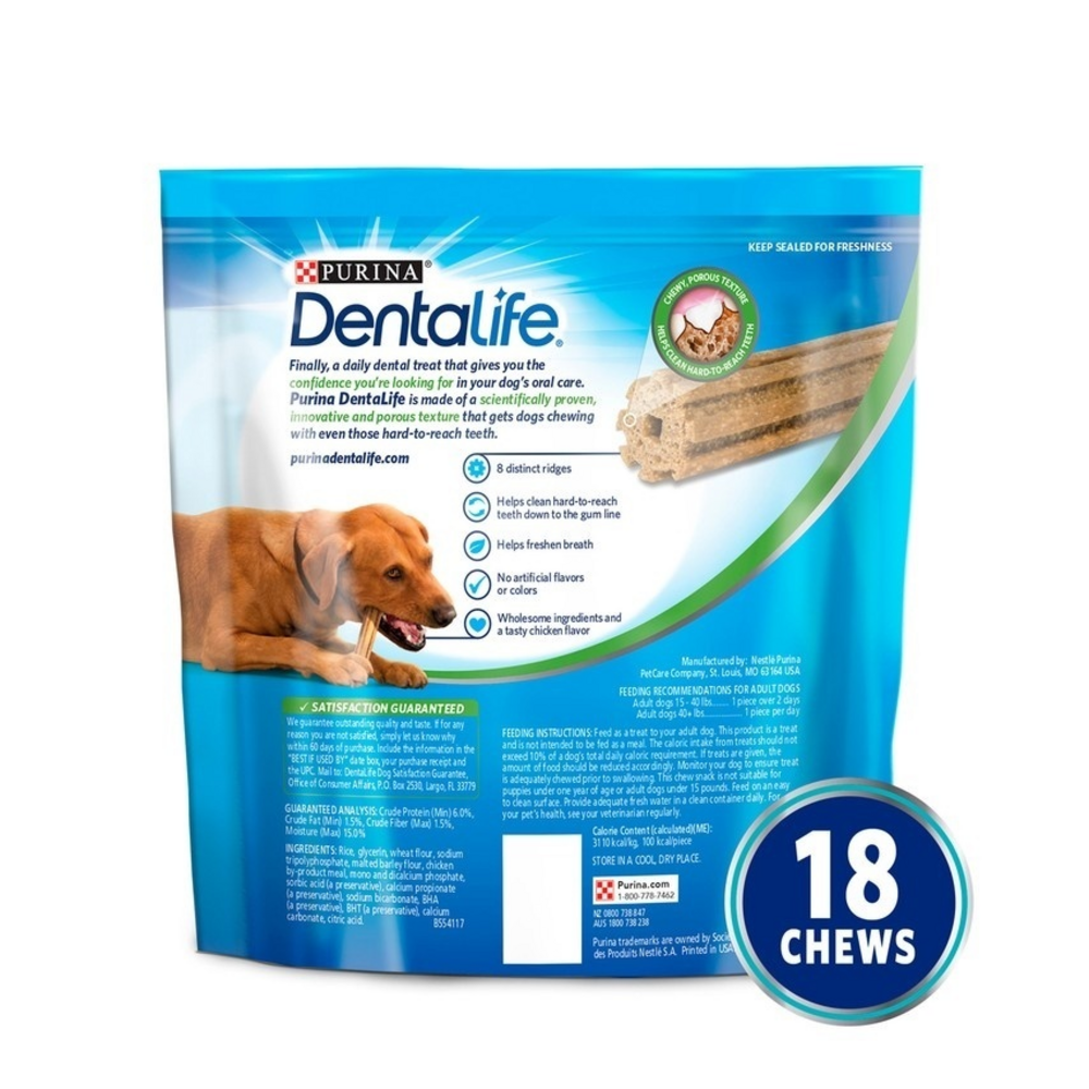 
                  
                    Purina Dentalife Daily Oral Care Adult Large Breed Chicken Flavor Dog Treats
                  
                