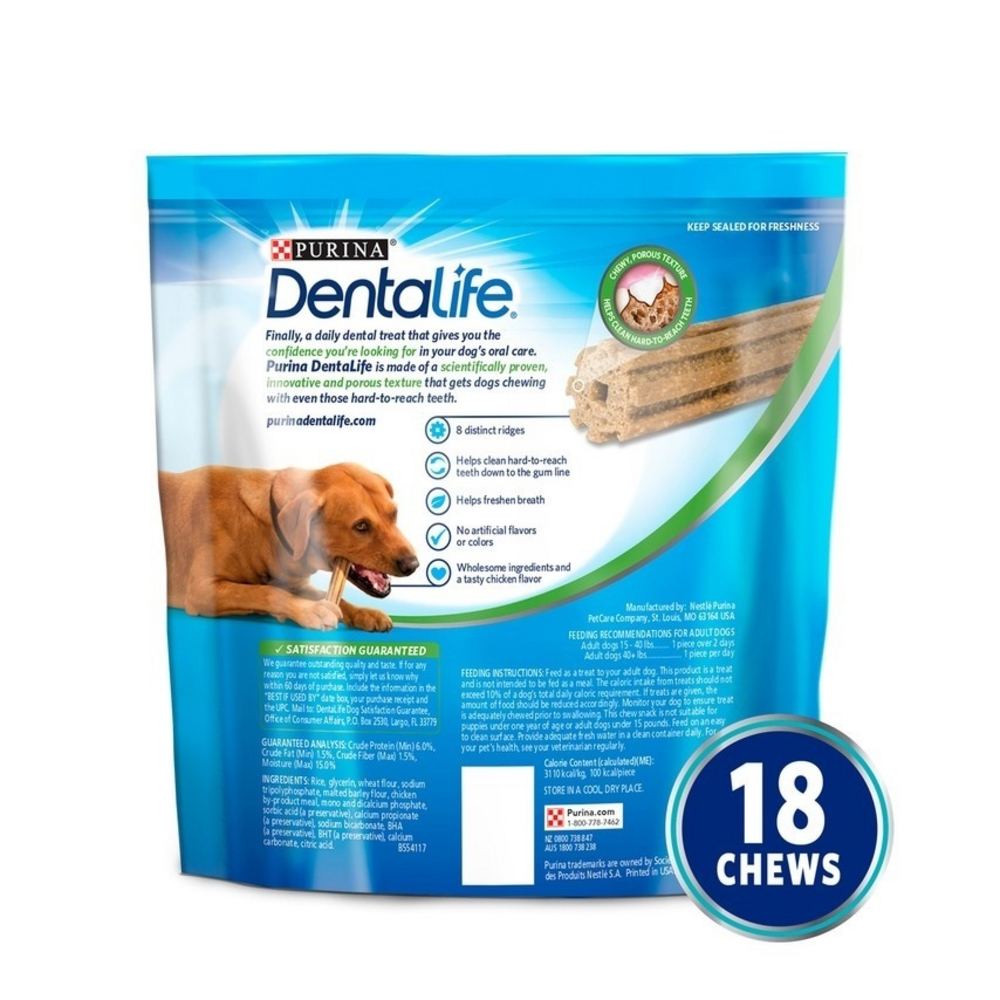 Purina Dentalife Daily Oral Care Adult Large Breed Chicken Dog Treats