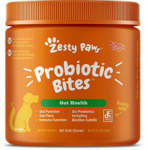 Zesty Paws Probiotic Bites with Digestive Enzymes Pumpkin Soft Chews for Dogs