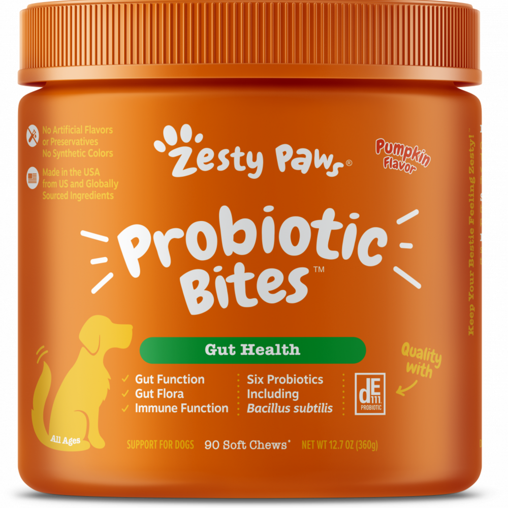 
                  
                    Zesty Paws Probiotic Bites with Digestive Enzymes Pumpkin Soft Chews for Dogs
                  
                