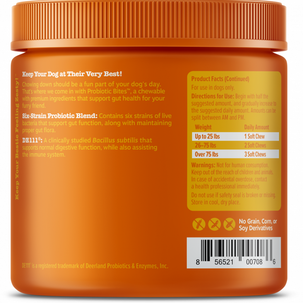 Zesty Paws Probiotic Bites with Digestive Enzymes Pumpkin Soft Chews for Dogs