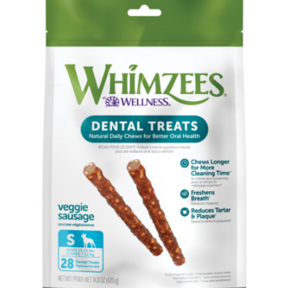 Whimzees Veggie Sausage Dental Chew Dog Treats