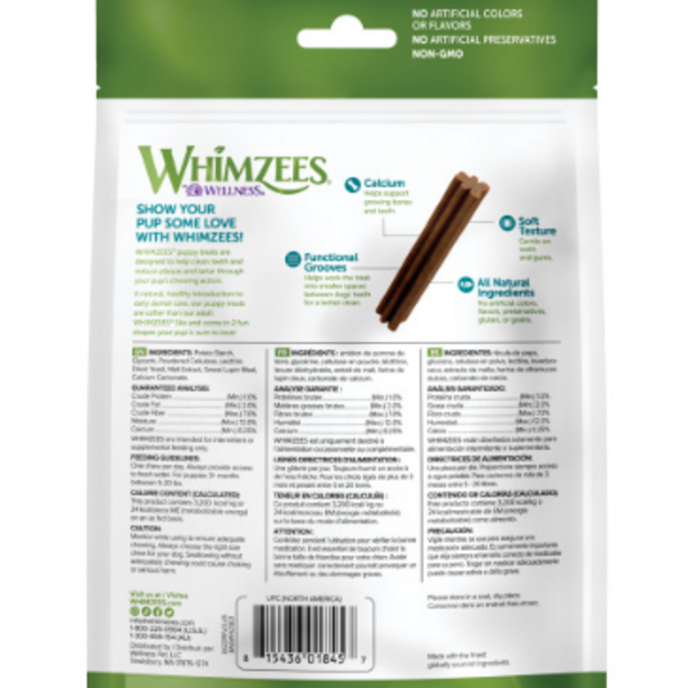 Whimzees Puppy Dental Chew Dog Treats