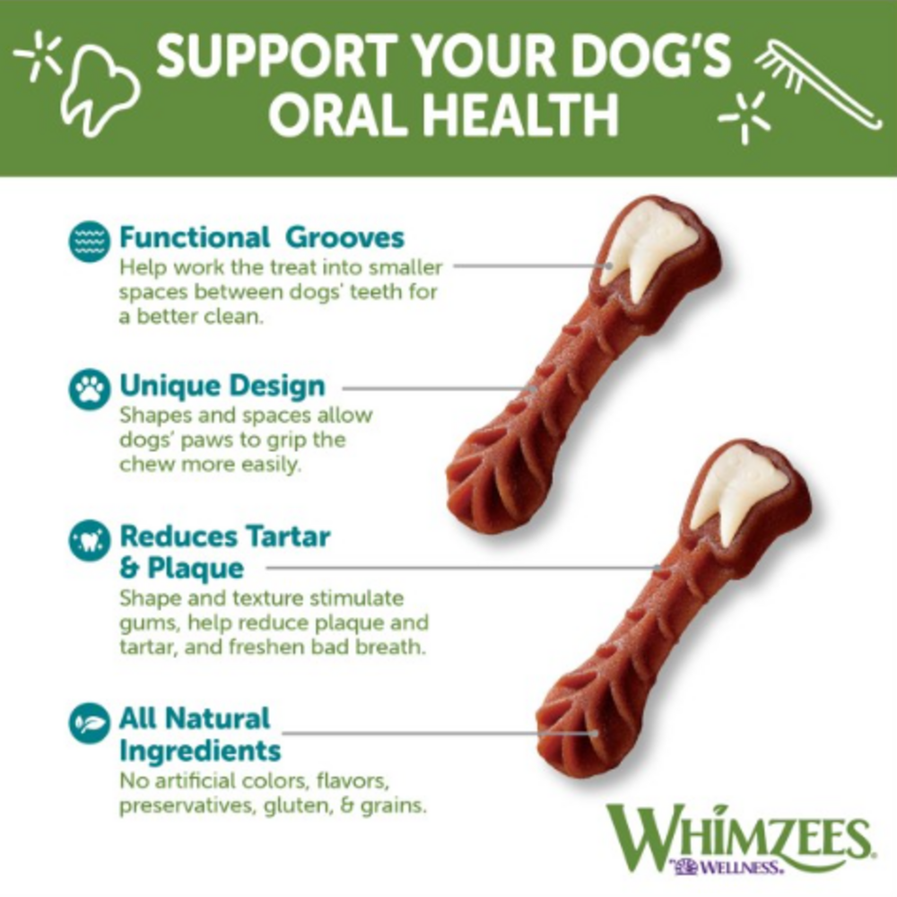 
                  
                    Whimzees Brushzees Natural Daily Dental Medium Breed Dog Treats
                  
                