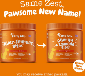 Zesty Paws Aller-Immune Bites for Seasonal Allergies Lamb Flavor Immune Function   Sensitive Skin & Gut Health for Dogs