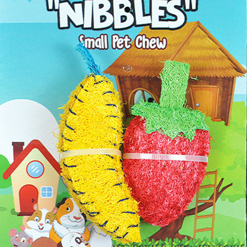 
                  
                    A & E Nibbles Loofah Banana & Strawberry Small Animal Toy
                  
                