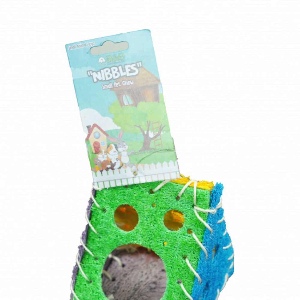 
                  
                    A & E Nibbles Loofah Cheeze House Small Animal Toy
                  
                